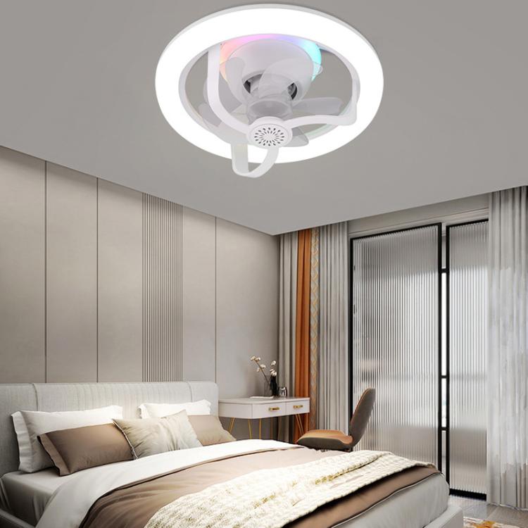 50W Ceiling Fan Light With E27 Socket 3 Speeds Adjustable RGB LED Strip, RGB LED Strip