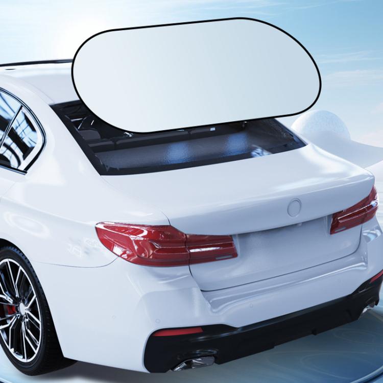 Titanium Silver Car Rear Window Sunshade Heat Insulating Shield with Suction Cup Mounted, 100 x 50cm