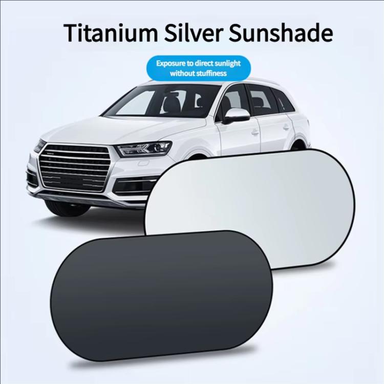 Titanium Silver Car Rear Window Sunshade Heat Insulating Shield with Suction Cup Mounted, 100 x 50cm