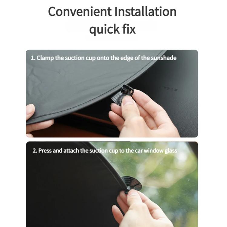 Titanium Silver Car Rear Window Sunshade Heat Insulating Shield with Suction Cup Mounted, 100 x 50cm