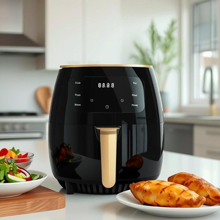 6L 1400W Air Fryer Household Large Capacity French Fry Maker Multifunctional Electric Fryer, Black EU Plug, Black UK Plug, Black US Plug