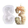 Flower Digital Aromatherapy Candle Silicone Mold DIY Diffuser Ornament Three-dimensional Digital Plaster Mold, 3 ZL-986, 7 ZL-987, 2 ZL-985, 9 ZL-988