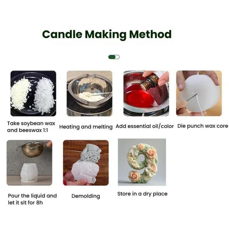 Flower Digital Aromatherapy Candle Silicone Mold DIY Diffuser Ornament Three-dimensional Digital Plaster Mold, 3 ZL-986, 7 ZL-987, 2 ZL-985, 9 ZL-988