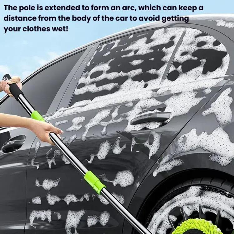 SUITU LS-444 Three-section Curved Car Wash Brush Chenille Car Wash Mop, Black Green