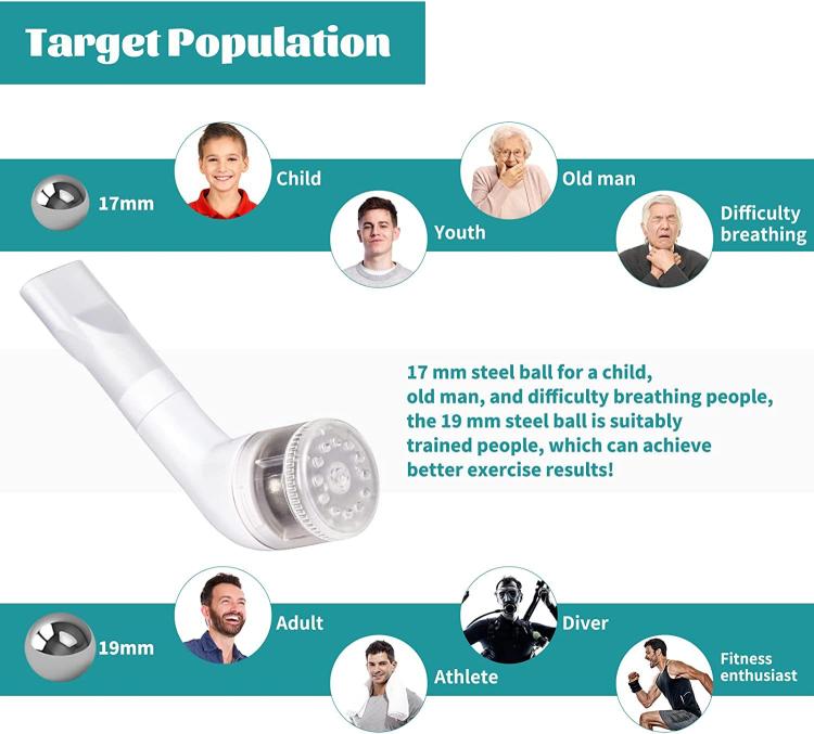 Adjustable 3-Ball Breathing Exerciser Lung Capacity Trainer For Respiratory Muscle Strengthening