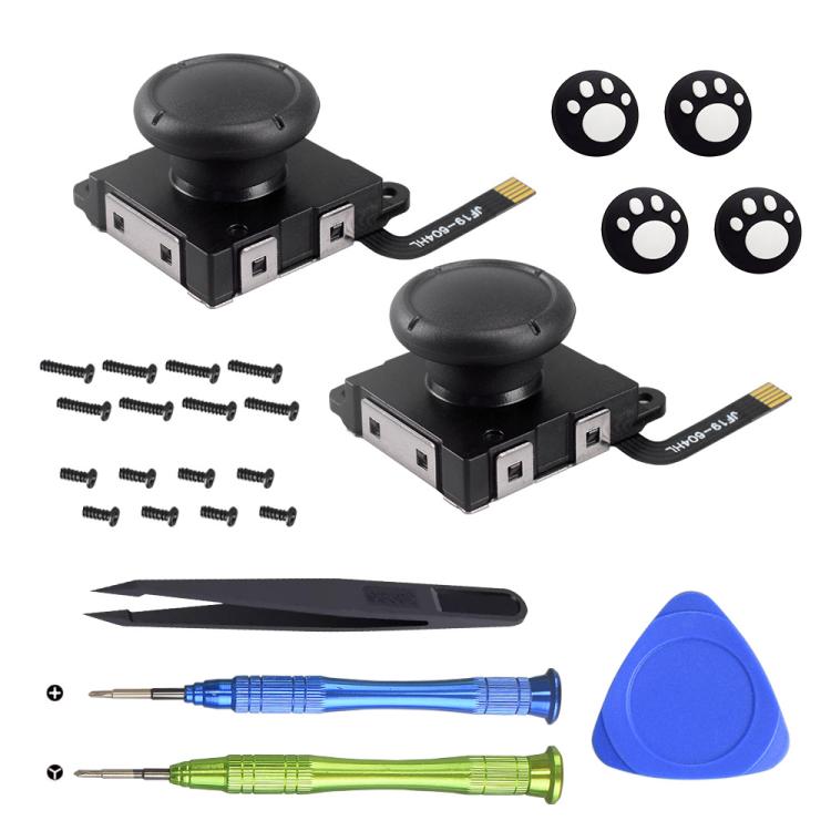 Hall Effect Joystick for Nintendo Switch/OLED/Lite Joy-Con Electromagnetic Analog Stick with No Drift, Black, Set 1, Set 2, White