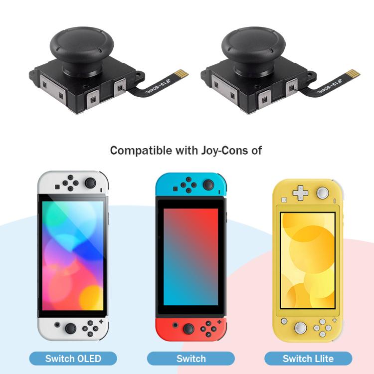 Hall Effect Joystick for Nintendo Switch/OLED/Lite Joy-Con Electromagnetic Analog Stick with No Drift, Black, Set 1, Set 2, White