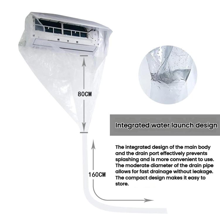 360-degree Full-Coverage AC Cleaning Cover Transparent Air Conditioner Cleaning Kit, Samll, Large