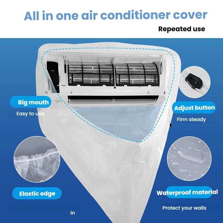 360-degree Full-Coverage AC Cleaning Cover Transparent Air Conditioner Cleaning Kit, Samll, Large