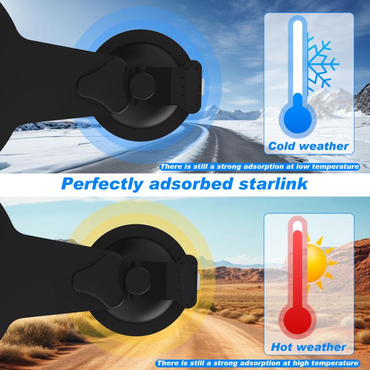 For Starlink Mini Magnetic Car Mount Suction Cup Bracket + Connection Block, S2036