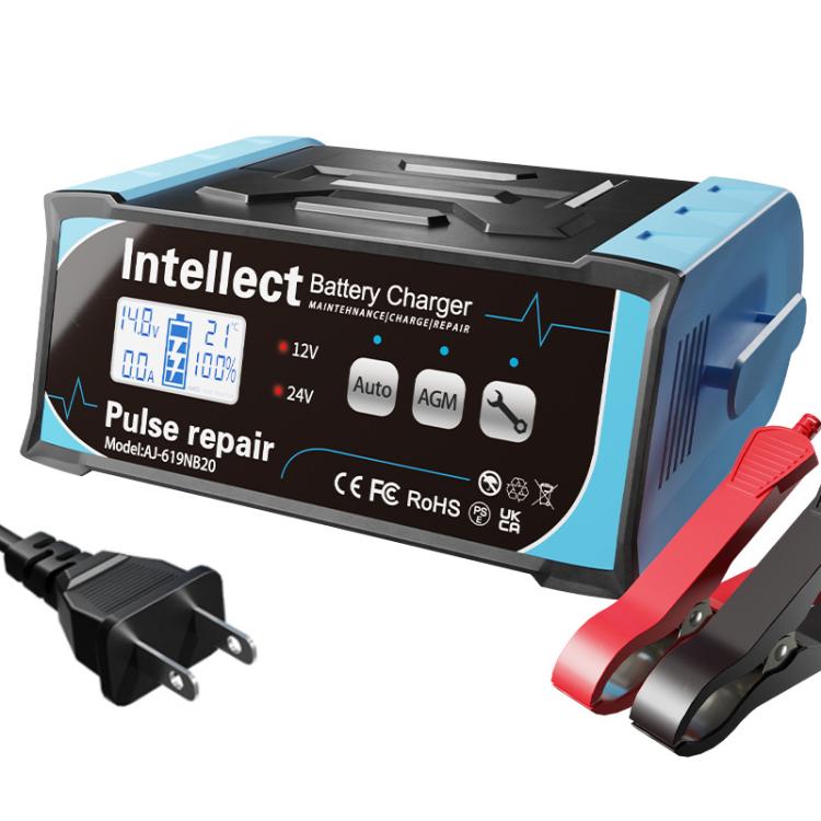 12V/24V Car Battery Charger Intelligent Pulse Lead-acid Battery Repair, EU Plug, US Plug, UK Plug, AU Plug