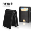 Auto Pop-Up Bifold Metal PU Card Holder RFID Blocking Wallet Slim Design For Credit Cards, ID