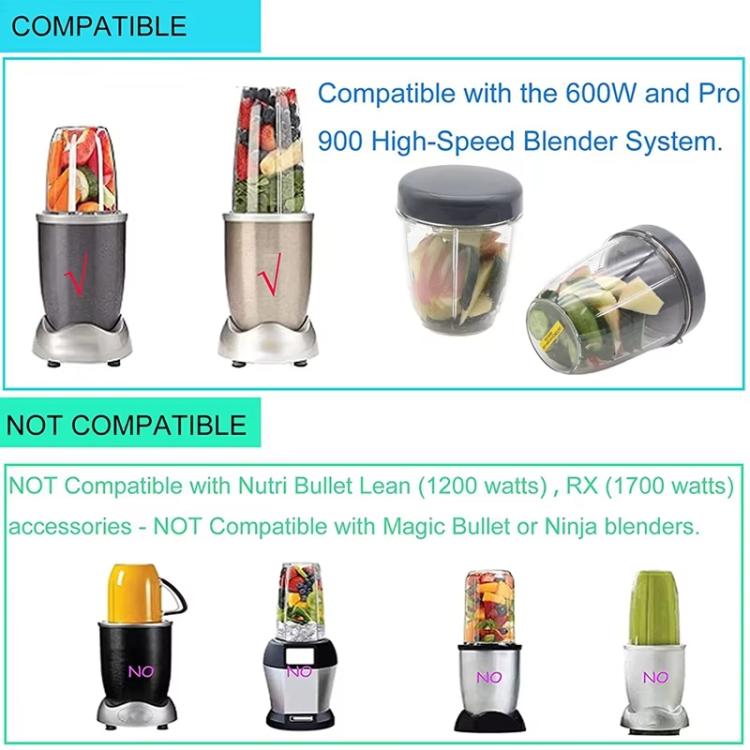 Replacement Lid For Nutribullet 900W/600W Blender Cups Flat Top Lid, Flat Top Lid