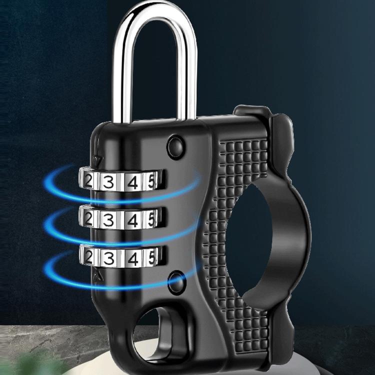 Motorcycle Bicycle Multifunctional Safety Anti-theft Helmet Hook Lock, Three-digit Password Lock