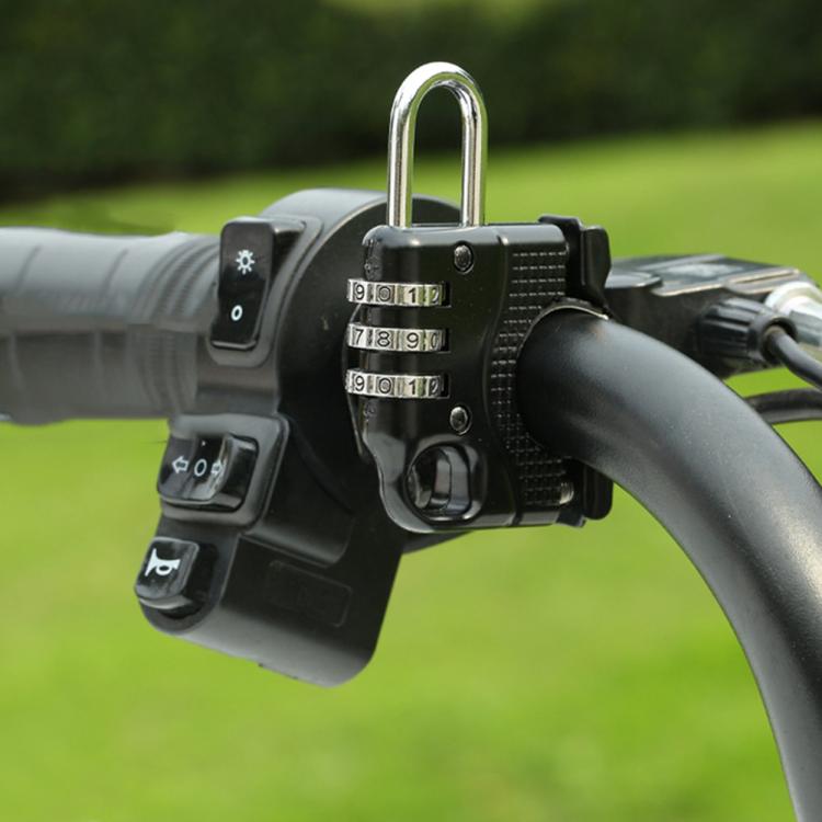 Motorcycle Bicycle Multifunctional Safety Anti-theft Helmet Hook Lock, Three-digit Password Lock