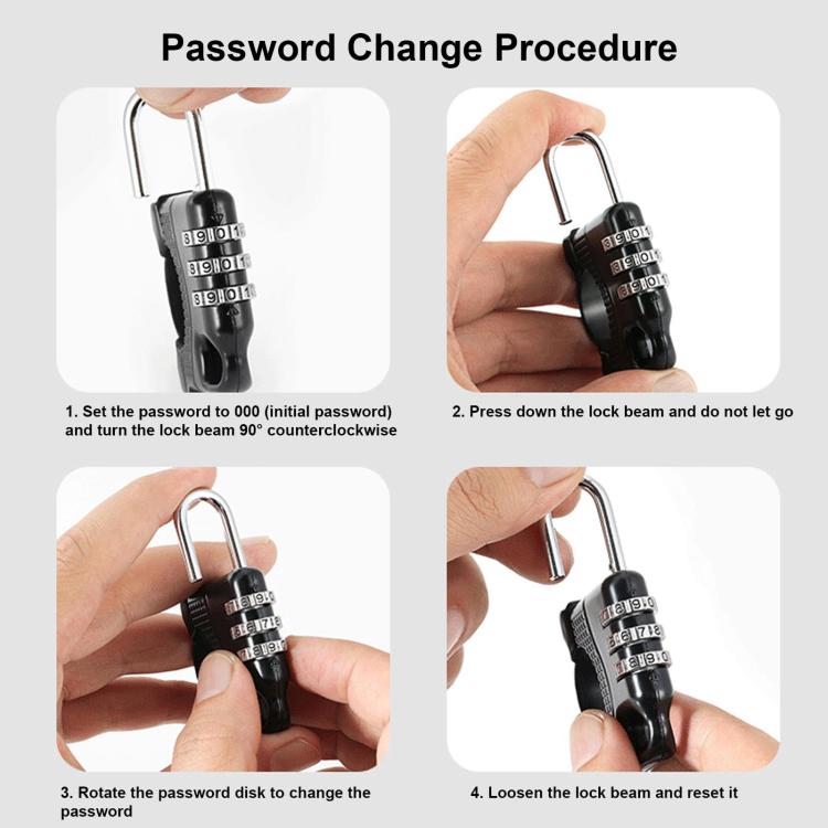 Motorcycle Bicycle Multifunctional Safety Anti-theft Helmet Hook Lock, Three-digit Password Lock