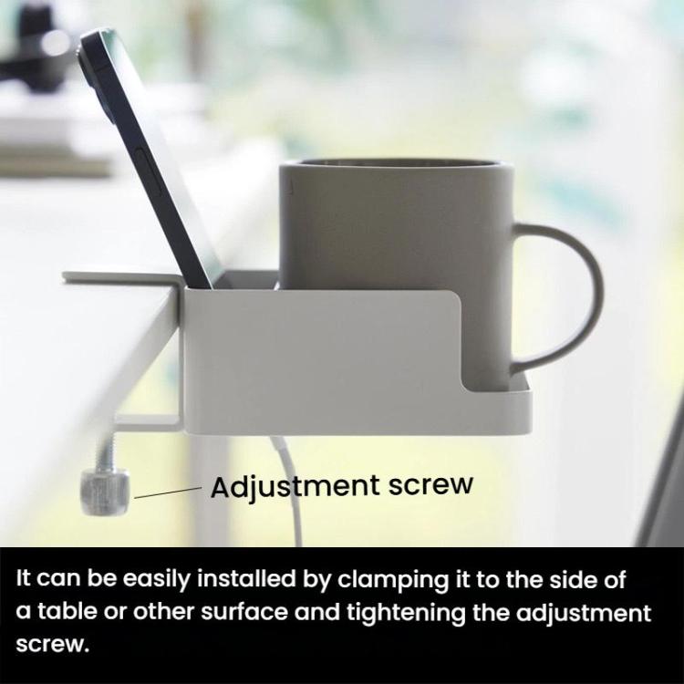 Adjustable Clamp-On Desktop Cup Holder Organizer For Phone, Remote, Plants, Water Bottle