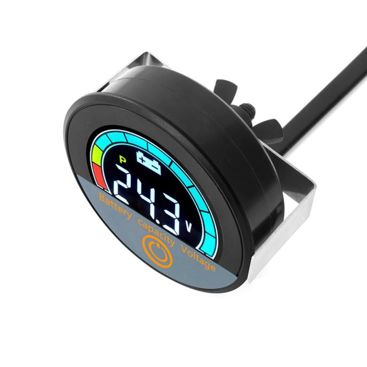 DC 8-100V Lithium Lead-acid Battery Circular Digital Display Meter, Embedded Installation, Handlebar Installation