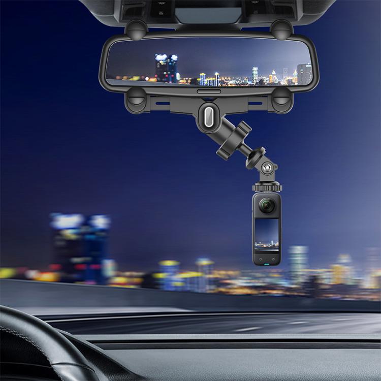 Car Rearview Mirror Bracket Camera Mobile Phone Fixing Base Accessories, With Phone Clip
