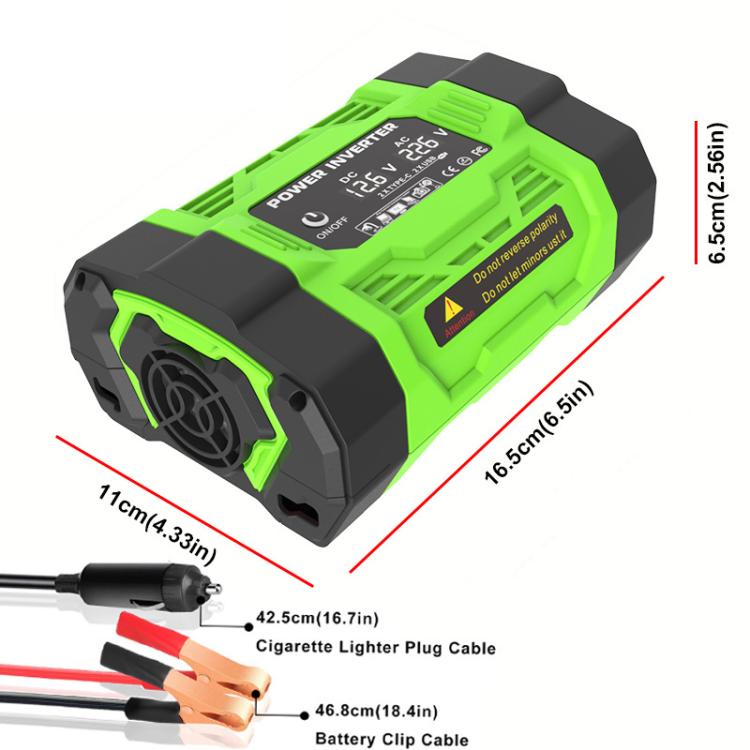 Gurxun Modified Wave Inverter With 18W Solar Panel + 30A Controller Dual Socket + 2 USB + 2 Type-C Ports, 300W Universal Socket 12V To 220V, 300W Universal Socket 12V To 110V, 300W EU Plug 12V To 220V, 300W US Plug 12V To 110V                          ...