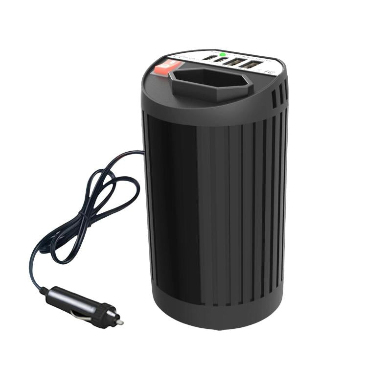 Gurxun 200W Modified Wave Intelligent Car Inverter Dual USB + Dual Type-C Port Car Power Converter, Brazil Plug 12V To 110V, Brazil Plug 12V To 220V, Universal Socket 12V To 110V, Universal Socket 12V To 220V