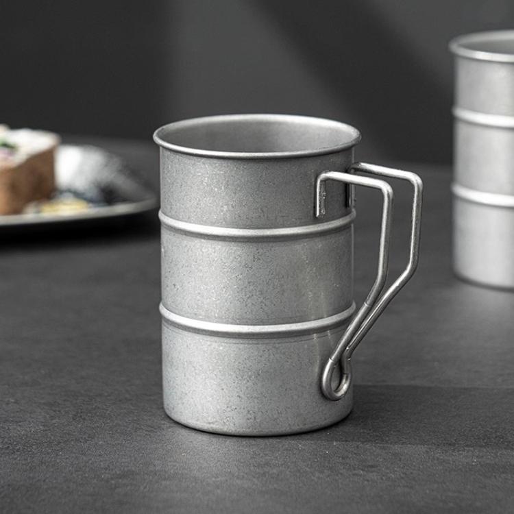 304 Stainless Steel Camping Mug Sandblasted Vintage Distressed Cup for Coffee, Beer, Outdoor, Picnic & Commercial Use, 380ml, 380ml Golden, 520ml, 520ml Golden