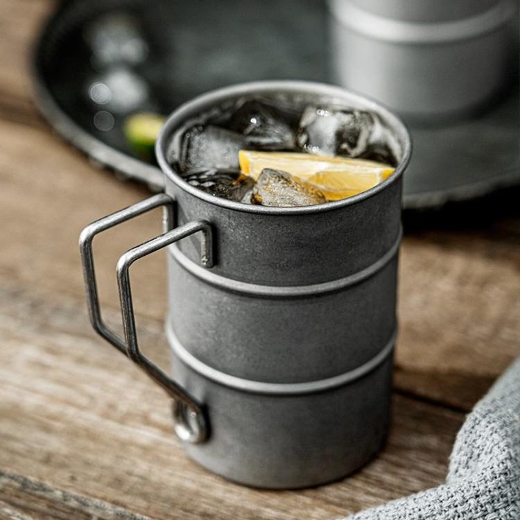 304 Stainless Steel Camping Mug Sandblasted Vintage Distressed Cup for Coffee, Beer, Outdoor, Picnic & Commercial Use, 380ml, 380ml Golden, 520ml, 520ml Golden