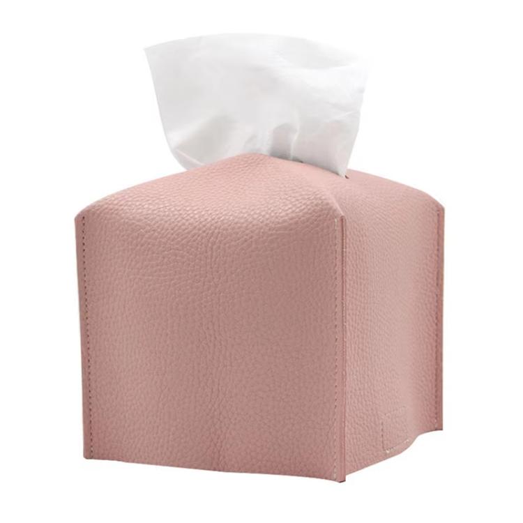 Square Leather Paper Towel Box Paper Towel Bedroom Tissue Box, 24x12.5x12.5cm, 12.5x12.5x12cm