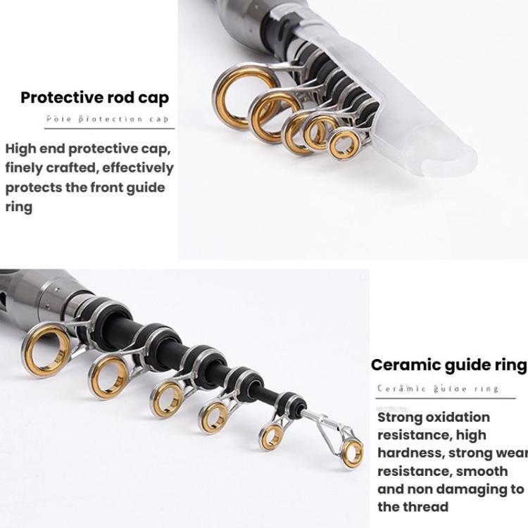 TOPLINE TACKLE Ultra-short Mini Carbon Fishing Rod Retractable Handle Telescopic Fishing Rod, 1.5m, 1.8m, 2.1m, 2.4m