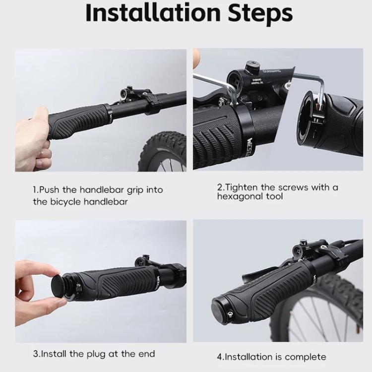 WEST BIKING 1pair TPE Soft Anti-Slip Mountain Bike Handlebar Grips Ergonomic Comfort for Road & MTB Cycling