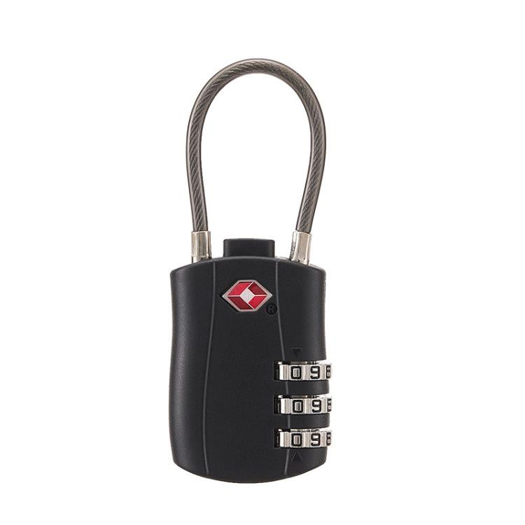 TSA Approved Luggage Lock 3-Digit Combination Lock With Plastic Body Anti-Theft Steel Cable For Suitcases Travel Bags