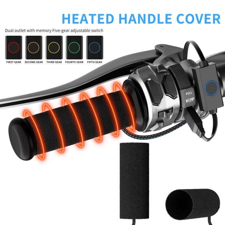 1pair Waterproof Heated Motorcycle Grips With Five-gear Adjustment, CS-2068A1