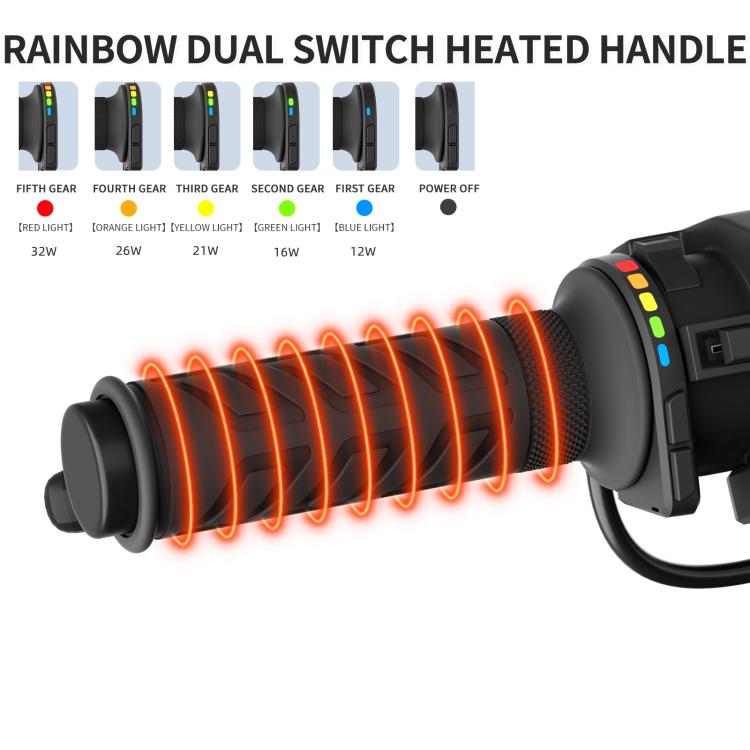 Rainbow Light ATV Heated Handlebars With Memory Function, CS-2147B2