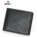CQ-502 RFID Anti-Skimming Retro Men Wallet Lightweight Billfold