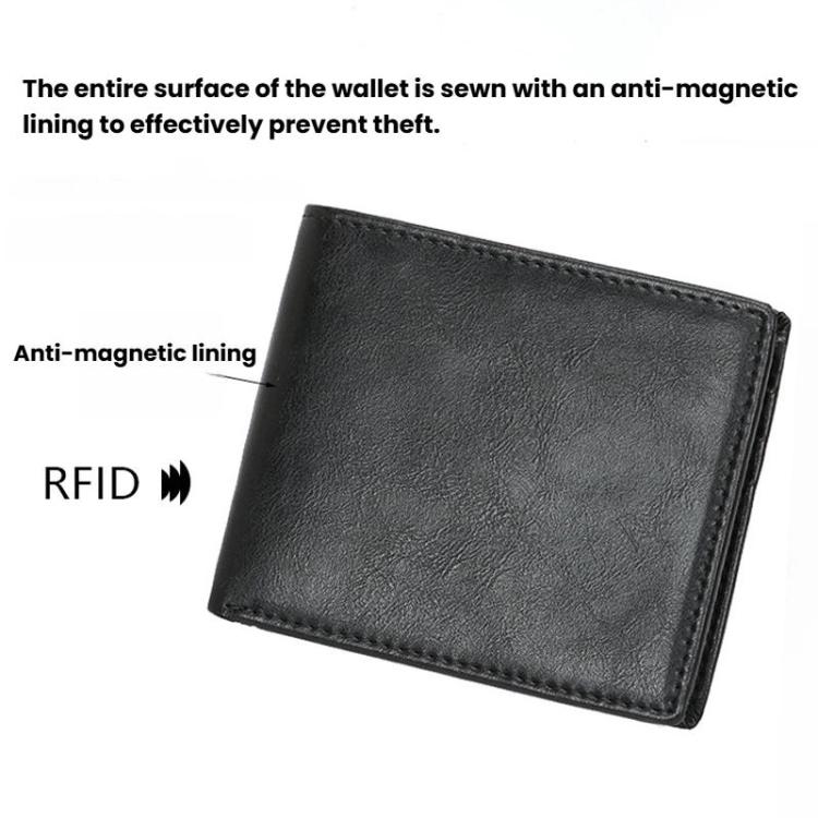 CQ-502 RFID Anti-Skimming Retro Men Wallet Lightweight Billfold