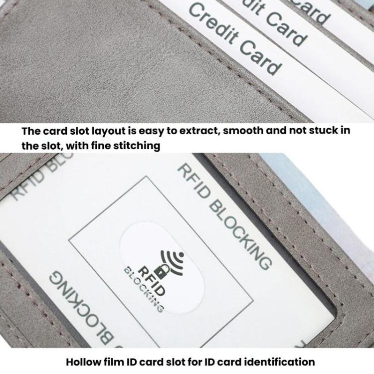 CQ-502 RFID Anti-Skimming Retro Men Wallet Lightweight Billfold