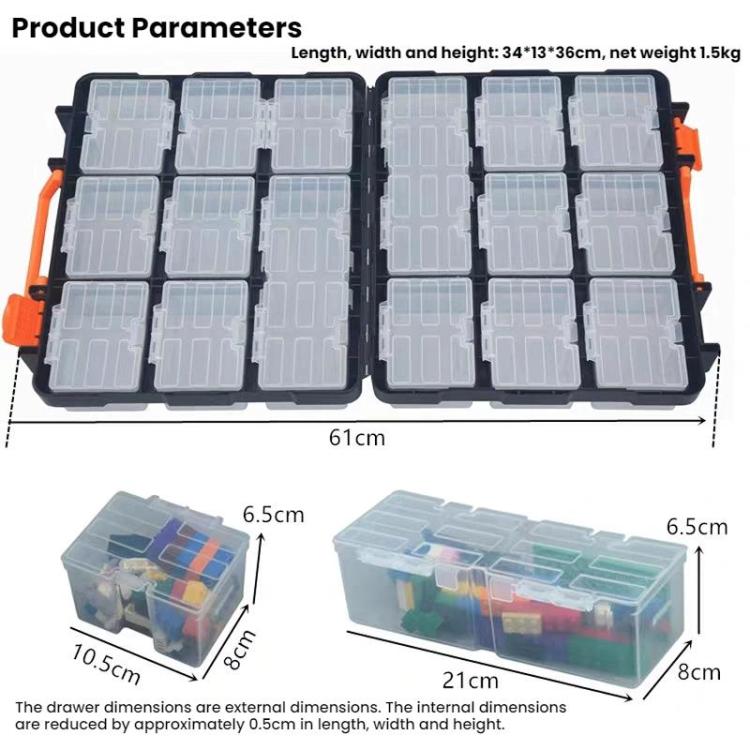 Multifunctional Portable Flip-Top Tool Storage Box, G-2011
