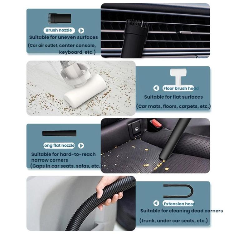 Car-mounted High-power Strong Suction Cordless Vacuum Cleaner, White 5500PA, White Brushless 12000PA