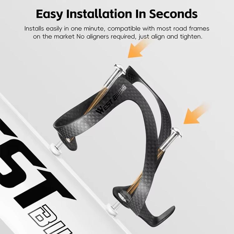WEST BIKING Bicycle Carbon Fiber Water Bottle Cage Lightweight Cycling Water Bottle Holder, YP0704050