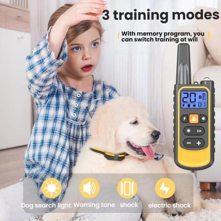 Remote Control Dog Barking Control With Shock Collar, Yellow One-To-One, Yellow One-To-Two, Orange One-To-One, Black One-To-One