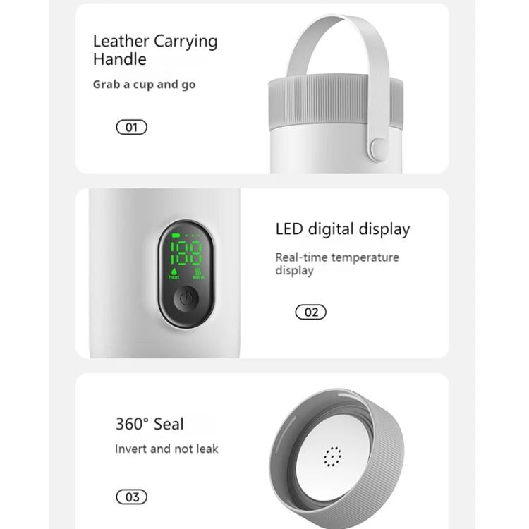 RK-3 Wireless Electric Heating Travel Kettle Portable Boiling Water Cup with 6-Temperature Settings