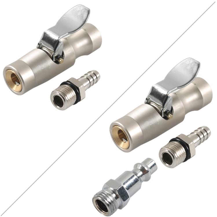 Car Air Pressure Gauge Self-Locking German-Style Air Pump Nozzle, Matte A10499-01, Black A10499-02, Matte + Male Inflator Connector A10506, Black + Male Inflator Connector A10507