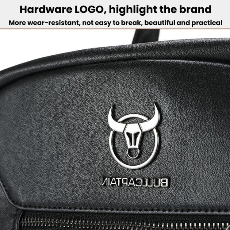 BULL CAPTAIN 606 Men Retro Leather Backpack Multi-Functional Laptop Bag