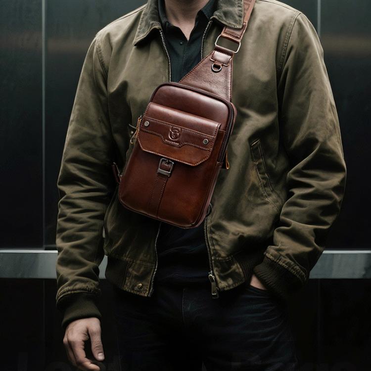 BULL CAPTAIN Men Vintage Genuine Leather Shoulder Bag