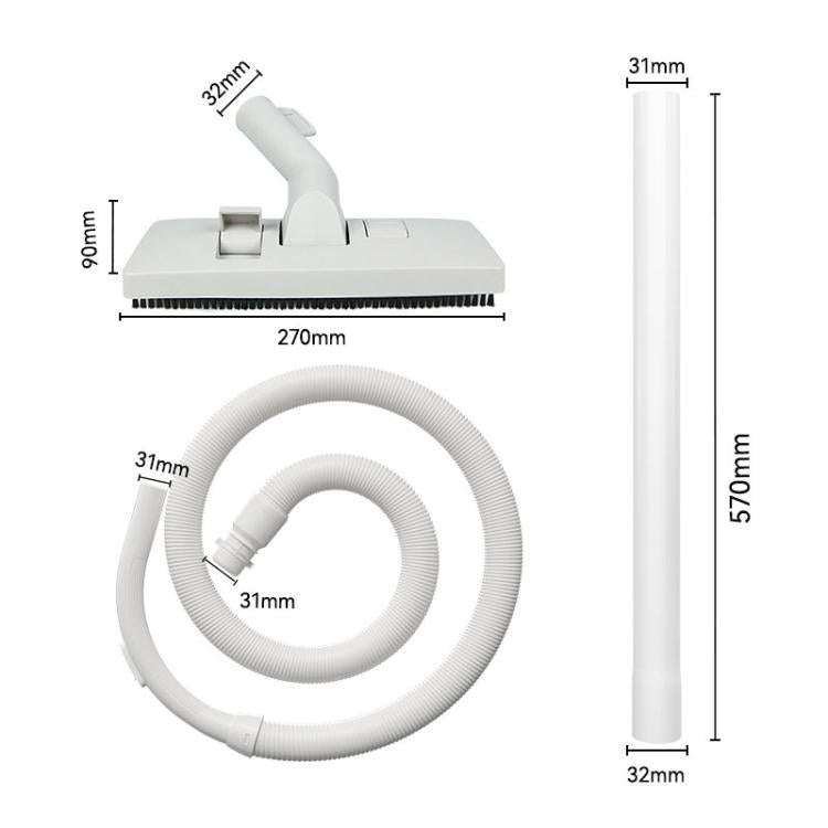 For Philips FC8220 / FC8222 / FC8270 / FC8274 Vacuum Cleaner Accessories, 4pcs /Set, Hose, Floor Brush, Straight Tube
