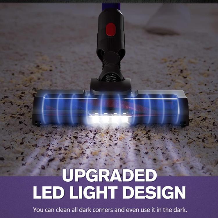 For Dyson V7 / V8 / V10 / V11 / V15 Vacuum Cleaner Electric Floor Brush With LED Light Soft Plush V Roller Brush, Soft Plush V Roller