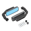 Electric Bike Modified Aluminum Alloy Blue Glass Square Curved Rod Rearview Mirror, Carbon Fiber Texture (Snakeskin), Black, Silver Electroplated
