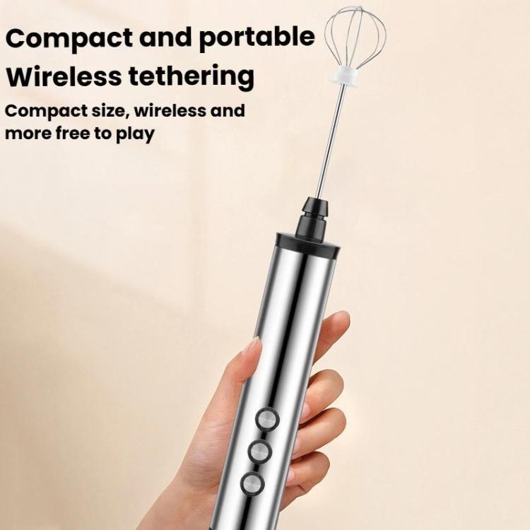 3In1 Portable Rechargeable Handheld Electric Egg Beater Mini Milk Frother For Baking, Rechargeable