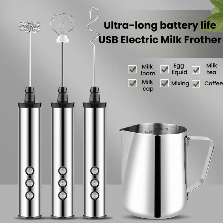 3In1 Portable Rechargeable Handheld Electric Egg Beater Mini Milk Frother For Baking, Rechargeable