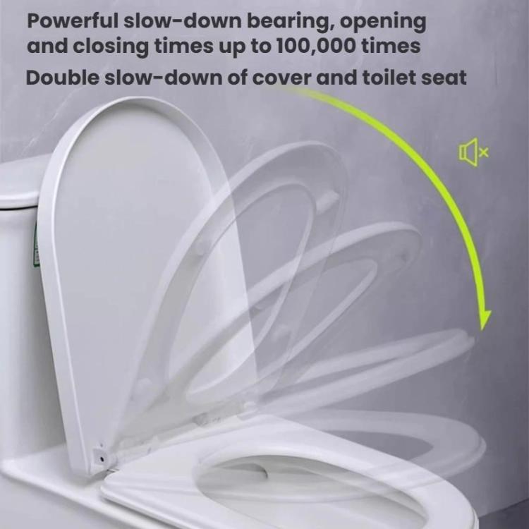 Toilet Seat Slow Close Lid Easy Installation Toilet Seat Replacement, V Shape, U Shape, O Shape, Small Square U Shape, Large Square U Shape, Large Square V Shape